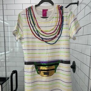 NWOT Queen of Sparkles Fanny pack Mardi Gras dress Medium